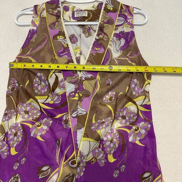 Emilio Pucci Formfit Rogers Vtg 60s Slip & Robe Set Size S/M Mod Print Sheer - Picture 16 of 16
